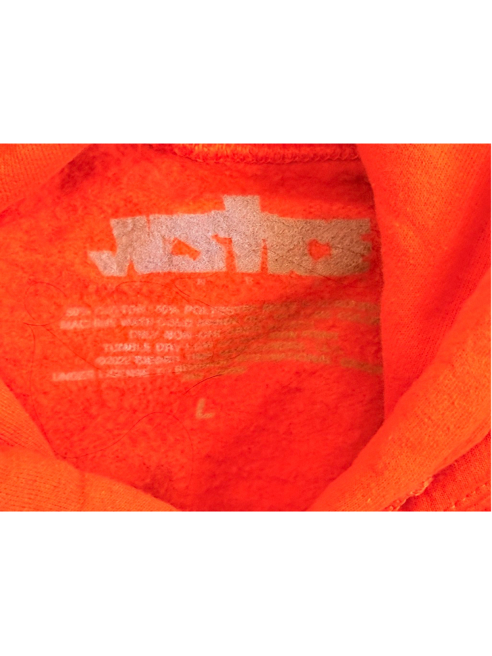 Justin Bieber Mens Official Justice World Tour Orange Graphic Hoodie Sz L - Picture 8 of 9